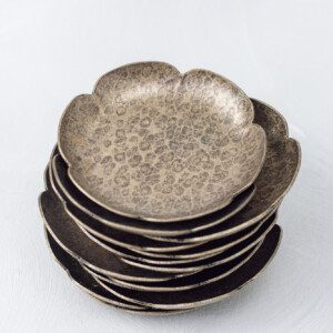 distressed brass ring dish